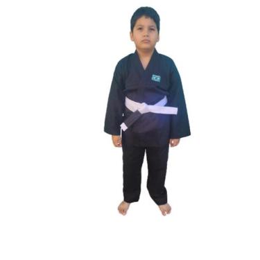 Imagem de kimono Infantil Reforçado Jiu-Jitsu  + Faixa branca com ponta preta.  