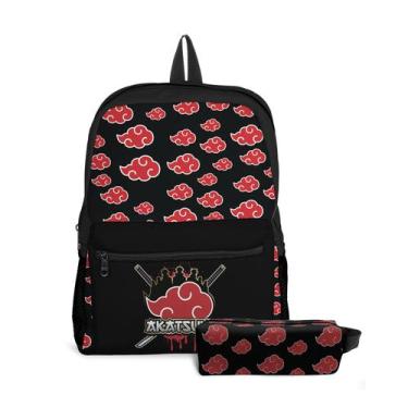 Imagem de  Kit Mochila com Bolso e Estojo Infantil Naruto Menina e Menino  - Use