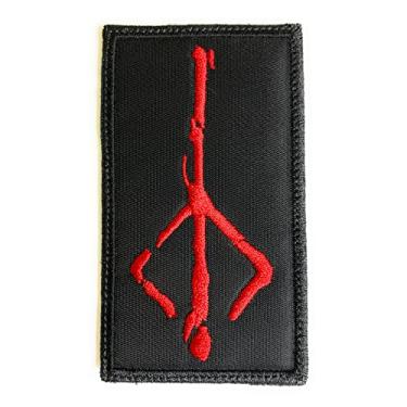 Imagem de Bloodborne Hunter's Rune Patch - Engraçado Tático Militar Moral Bordado Gancho Fixador Fundo Preto