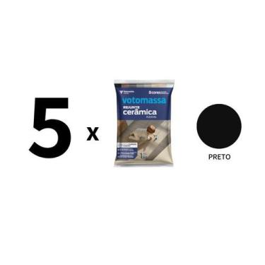 Imagem de Kit 5 Sacos De Rejunte Flex Votomassa Preto 1 Kg - Votorantim Cimentos