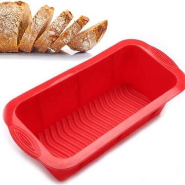 Imagem de Forma Silicone Retangular Para Assar Bolo Pão Torta Doces - Nicobem, V