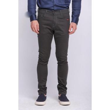 Imagem de Calça Masculina Sarja Skinny Básica Polo Wear Cinza Escuro-Masculino
