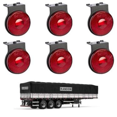 Imagem de 6 Lanterna Lateral Randon LED Rubi 65mm Suporte - Conector - DW Compon