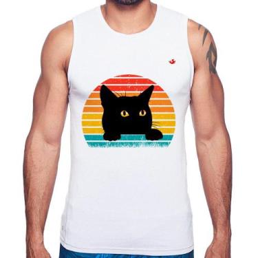 Imagem de Regata Gato Vintage Sunset - Foca na Moda, Branco, P