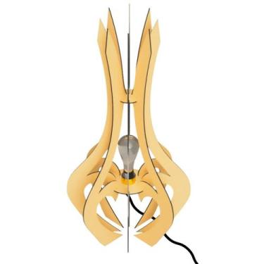 Imagem de Luminária de Chão MDF HOLAMBRA - CORALISA, MDF CRU, 85x45cm