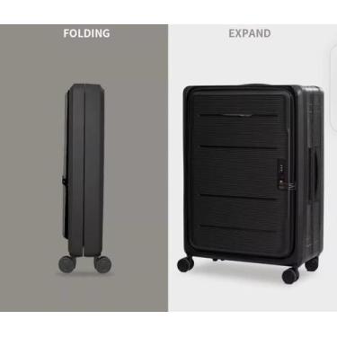 Imagem de Mala Bordo Polipropileno 4 Rodas Dobrável Slim BL200 - SECHI, Preto