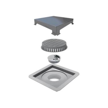 Imagem de Ralo Linear Square - Tampa Inox 10x10cm - Ralo Linear