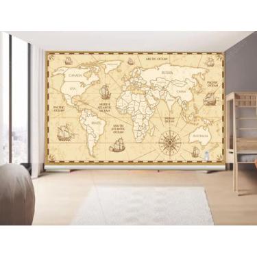 Imagem de Papel de Parede Infantil Mapa MUndi  (folha med. 90x300 cm) - Decor At