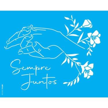 Imagem de Stencil Opa 20 x 25 cm - Amor Sempre Juntos - 3434 - Opa Criando Arte