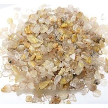 Imagem de Cristal Rutilado Pedra Rolada Míudo Pacote 200 Gramas - CristaisdeCurv