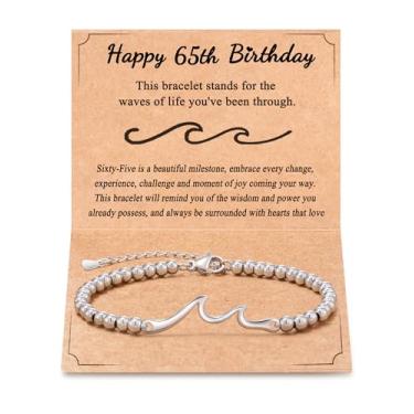 Imagem de Tarsus Presentes de aniversário para mulheres, através das ondas da vida, pulseira de aniversário para mulheres, amiga, irmã, filha, mãe, avó..., average, Aço inoxidável, Sem Pedra Preciosa