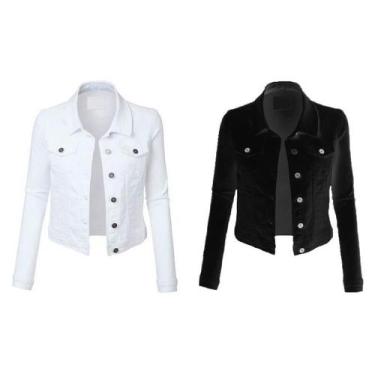 Imagem de jaqueta feminina preta ou branca - TLT, GG, Branco