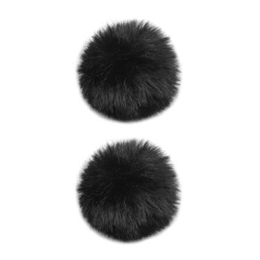 Imagem de LEFXMOPHY Pacote com 2 pára-brisas preto para Hollyland Lark M2 capa peluda Deadcat