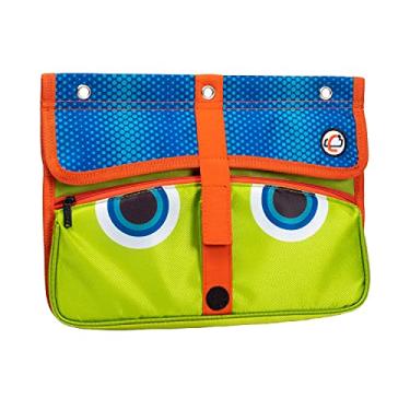 Imagem de Estojo para lápis com fecho de zíper Case-it com ilhós, pasta expansível com 5 bolsos, verde ervilha