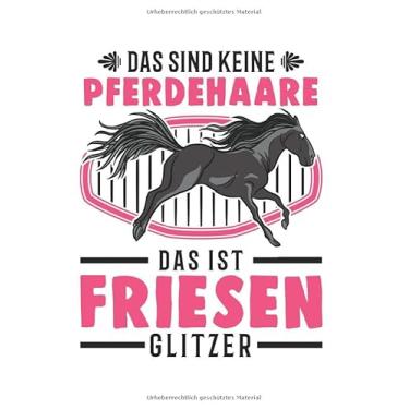 Imagem de Friesenpferd Notizbuch: Friesenpferd Glitzer Friese Pferdehaare Geschenk / 6x9 Zoll / 120 karierte Seiten Seiten