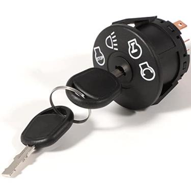 Imagem de Substituição do interruptor de ignição para John Deere X100 Series, X300 X304 X310 X390 X500 X520 X530 X534 X540 com 2 teclas, 4 posições com controle de farol, 7 pinos