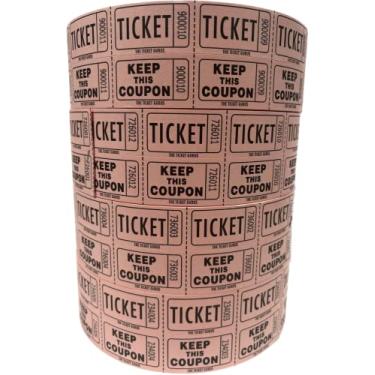 Imagem de Ingressos Gurus-Raffle Ticket – (4 rolos de 2000 bilhetes duplos) 8000 bilhetes totais 50/50 Raffle Tickets-(4) rolos rosa