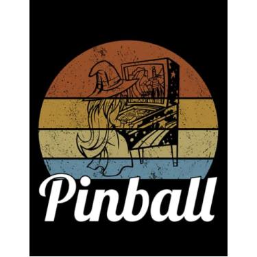 Imagem de Pinball Flipper Arcade Game Retro: Notebook 8.5"x11"
