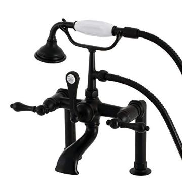 Imagem de Kingston Brass Torneira de banheira AE103T0 Aqua Vintage Deck Mount Clawfoot, preto fosco