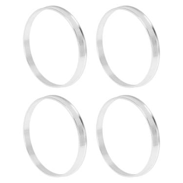 Imagem de INFINAUTO Anéis centrais de cubo de roda de carro OD 87,1 mm para ID 83,1 mm eixo central de rodas com absorção de choque Hubrings liga de alumínio tom prata durável