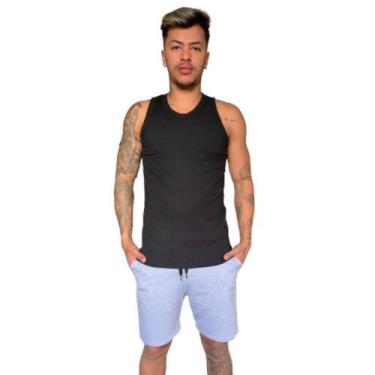 Imagem de Camiseta Camisa Regata Americana Canelada Masculina - Rivas, Preto, P 