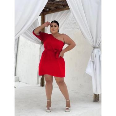 Imagem de Vestido feminino plus size mula manca com faixa  - vitra, G, Vermelho