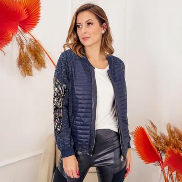 Imagem de Jaqueta susie bomber texturizada bordada feminina - Susie Modas, Marin