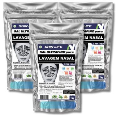 Imagem de Sal Lavagem Nasal Sem Iodo Pague 2 Leve 3  Sem Iodo Soro Fisiologico e