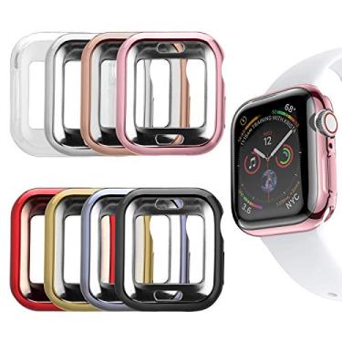 Imagem de MAIRUI Aplicável à capa para Apple Watch 42 mm, pacote com 8, capa protetora de TPU ultrafina e leve para iWatch Series 3/2/1 Sport Edition