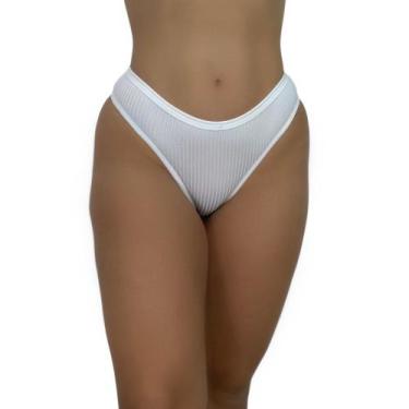 Imagem de Kit 5 Calcinha de Tecido Canelado Feminino Tanga Conforto Fio Dental P