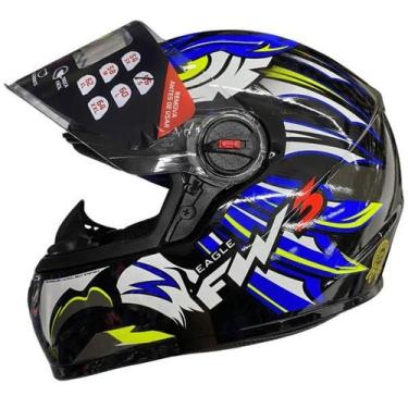 Imagem de Capacete Fw3 Gtn Eagle Azul / Amarelo, 56