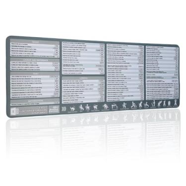 Imagem de Mouse pad Mac Excel Shortctus, tamanho grande, confortável, para sistema PC, Mac, planilha de escritório, antiderrapante, borda costurada (Mac, 80 x 40 cm)