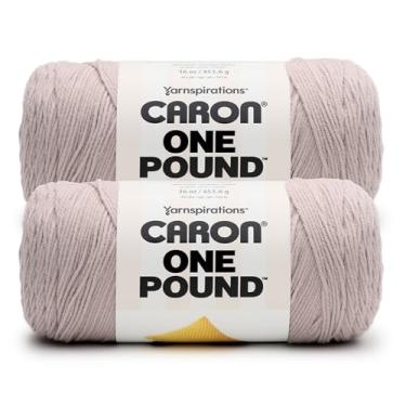 Imagem de Caron ONE Pound Dove Yarn - pacote com 2 unidades de 453 g - 100% acrílico - #4 penteado (médio) - 800 metros - tricô/crochê