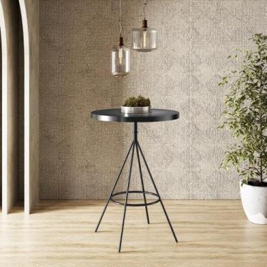 Imagem de Mesa Aço Redonda Barcelona Preto - Mais de Casa