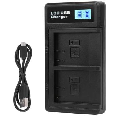 Imagem de Carregador de bateria portátil para câmera, carregador duplo com display LCD, carregador de bateria para câmera NP BN1