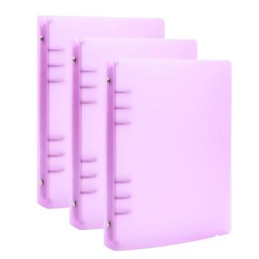 Imagem de Briartw Pacote com 3 capas para fichário A5 com 6 anéis – Organizador de armazenamento de polipropileno durável (PP) – Compatível com inserções de 20 x 14,5 cm, bolsos protetores de página e papel –