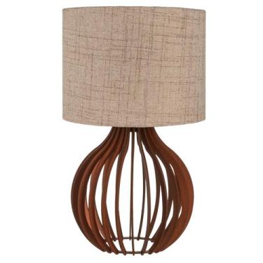 Imagem de Abajur Luminária Em Mdf Bivolt Criado Mesa Quarto Sala - temshop, Base