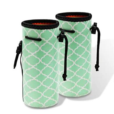 Imagem de Bolsa de Neoprene Protable da Orchidtent, com isolamento, para bebidas, garrafa térmica, capa de porta-malas, bolsa de mão, alça de suporte para crianças, mulheres, motos, viagens, ciclismo, escalada, esportes, HOT BLUE 2PACK