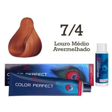 Imagem de Coloração Color Perfect 7.4 Louro Médio Avermelhado Oxidante 20 Volume