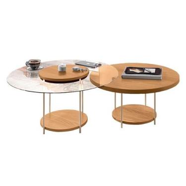 Imagem de Kit Mesa de Centro Sky Cinamomo  HB Móveis - HB Moveis