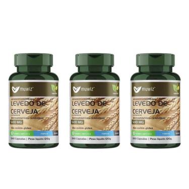 Imagem de Kit 3 Levedo De Cerveja 240 Cápsulas - Muwiz
