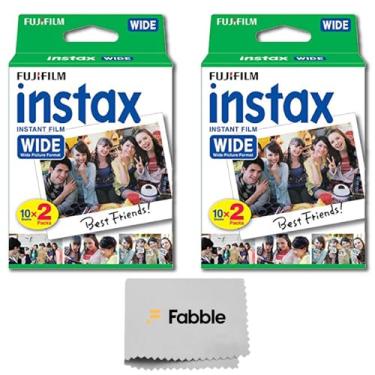Imagem de Fujifilm Pacote Twin Wide Instant Film X2 (40 folhas) + pano de limpeza para câmera e lente