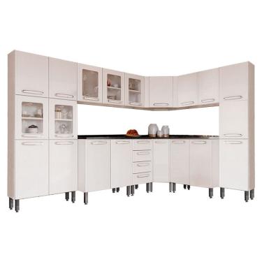 Imagem de Cozinha Completa Evidence 8 Peças (3 Armários + 3 Balcões + 2 Paneleiros) C8P23 Branco - Bertolini
