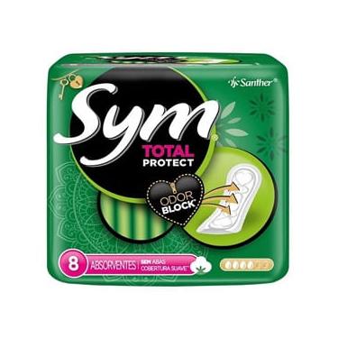 Imagem de Absorvente Sym Total Protect Suave sem Abas 8 Unidades