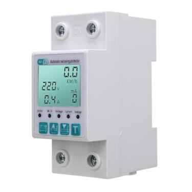 Imagem de Medidor de Energia Wi -Fi LCD LCD Display Remoto Voice Control Timer Cronograma de Tensão Vapa de Corrente Guard de Vazamento AC110V WiFi Medidor de Energia Protecção