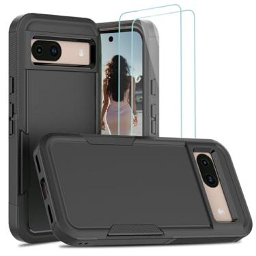 Imagem de Jeylly Capa para Google Pixel 8a com [2 unidades] protetor de tela, proteção contra quedas de nível militar, camada dupla, antiarranhões, à prova de choque, para Google Pixel 8a 2024, preta