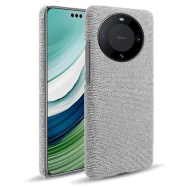 Imagem de Capa para Huawei Mate 60 Pro+,Capa desenhada em lona,Case Protetora Ultrafina com Empunhadura Macia,Design em Tecido Antichoque e Antiarranhões-Light gray