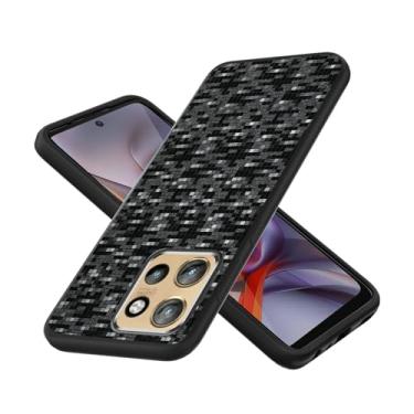 Imagem de Capa compatível com Motorola Edge 50 Neo / S50 / Moto ThinkPhone 25 Capa de telefone TPU silicone macio 3D mudança reflexiva superfície fosca preta
