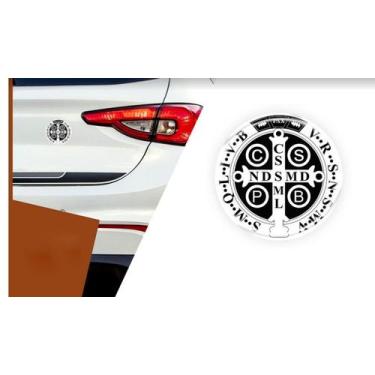 Imagem de Adesivo Medalha de São Bento Branco Auto Relevo - Zanato