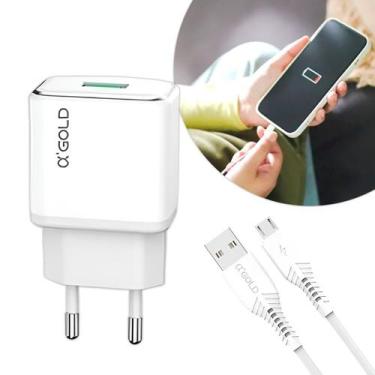 Imagem de Adaptador Carregador  Tomada Turbo 3.1A Cabo Usb V8 - Shopmix